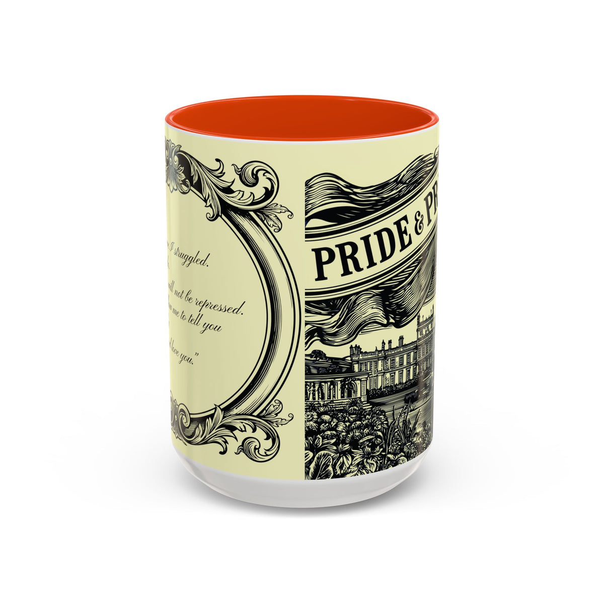 Pride & Prejudice Vintage Illustration Ceramic Mug — Mr. Darcy at Pemberley with Quote (11oz/15oz)