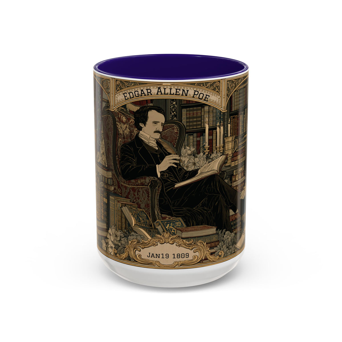Edgar Allan Poe portrait Mug | Literary Gothic coffee mug