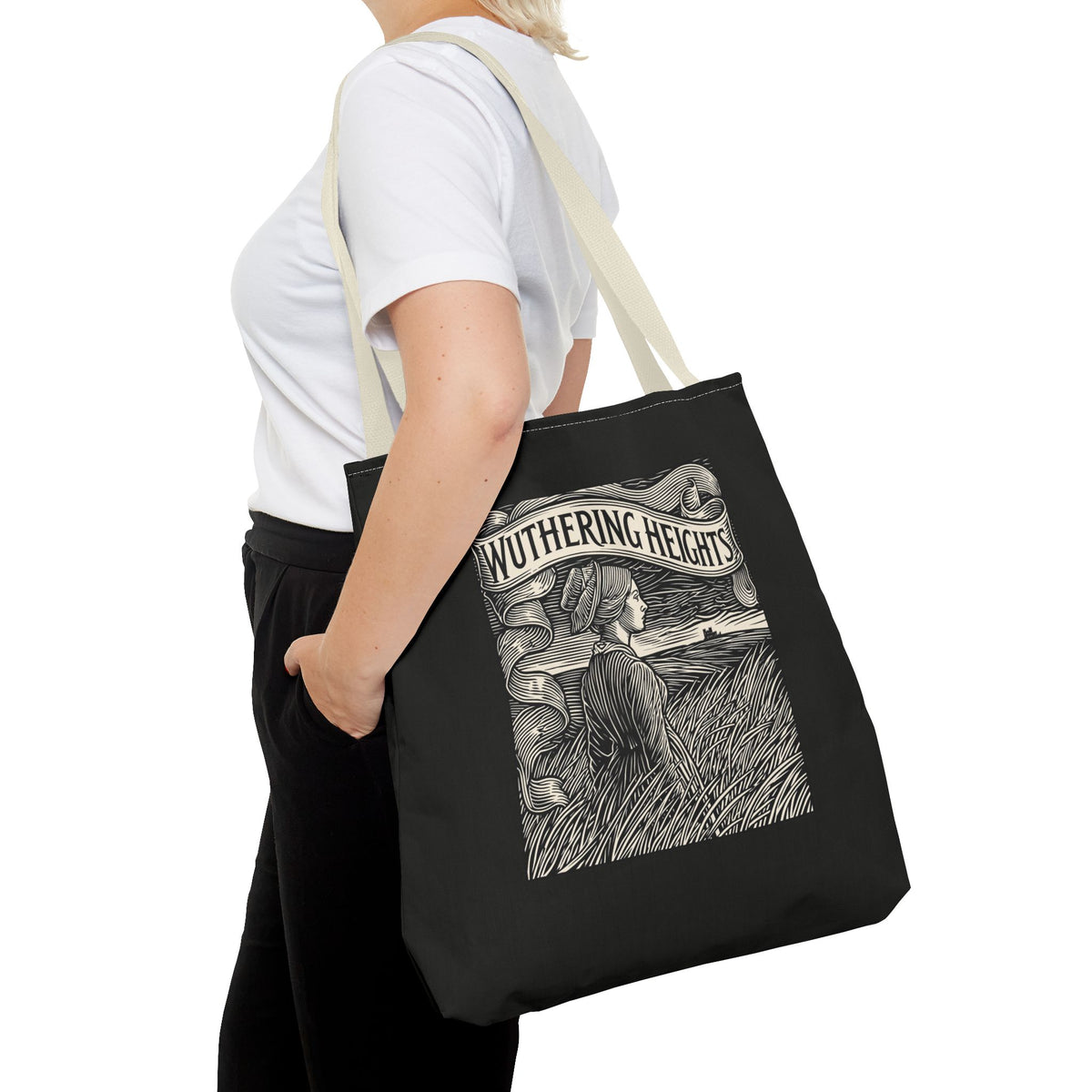 Wuthering Heights Illustrated Tote Bag — Gothic Novel Literary Canvas Tote