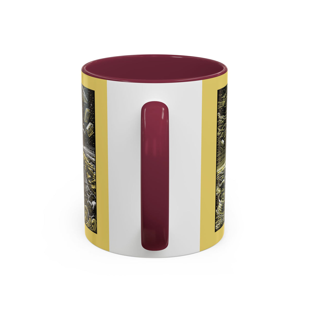 "Just One More Chapter" Under UFO Illustration Mug | Color Accent Coffee Cup