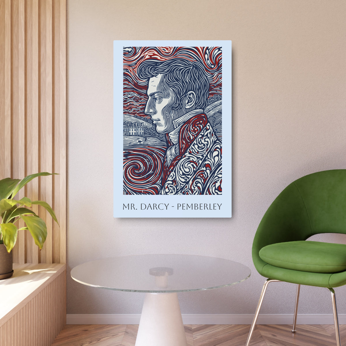 Mr. Darcy Strolling Estate —  Pemberley Vintage Portrait Wall Plaque