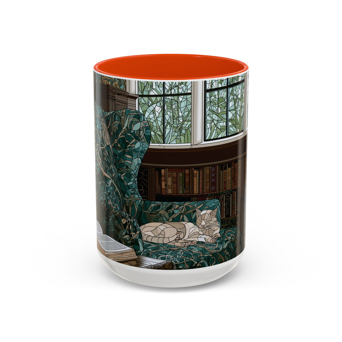 Cozy Reading Nook Cat Mug | Ceramic Coffee Cup 11oz 15oz