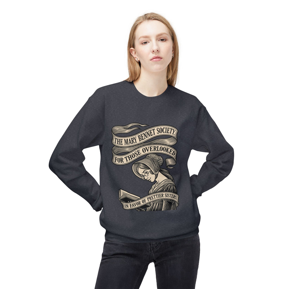 Crewneck Sweatshirt — “The Mary Bennet Society for Those Overlooked” Literary Pride Pullover