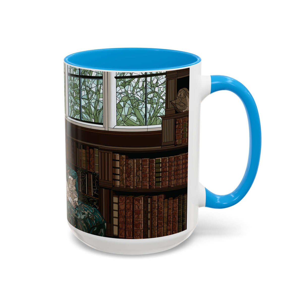 Cozy Reading Nook Cat Mug | Ceramic Coffee Cup 11oz 15oz
