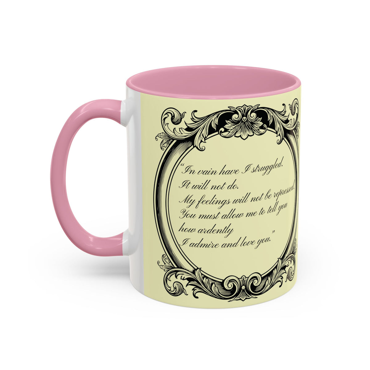 Pride & Prejudice Vintage Illustration Ceramic Mug — Mr. Darcy at Pemberley with Quote (11oz/15oz)