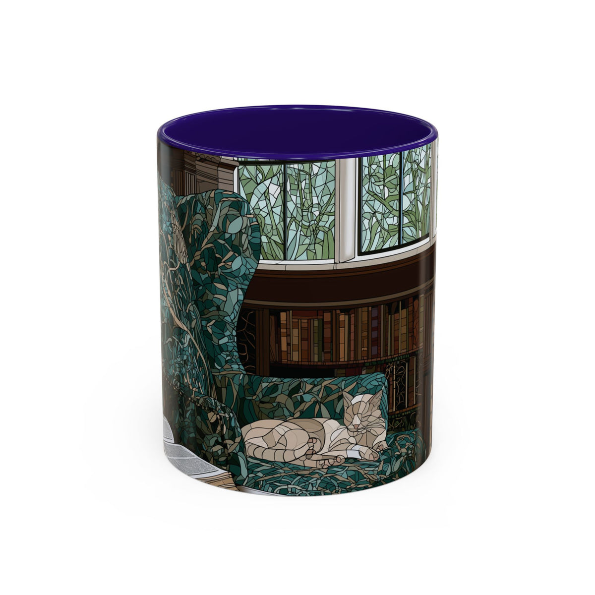 Cozy Reading Nook Cat Mug | Ceramic Coffee Cup 11oz 15oz