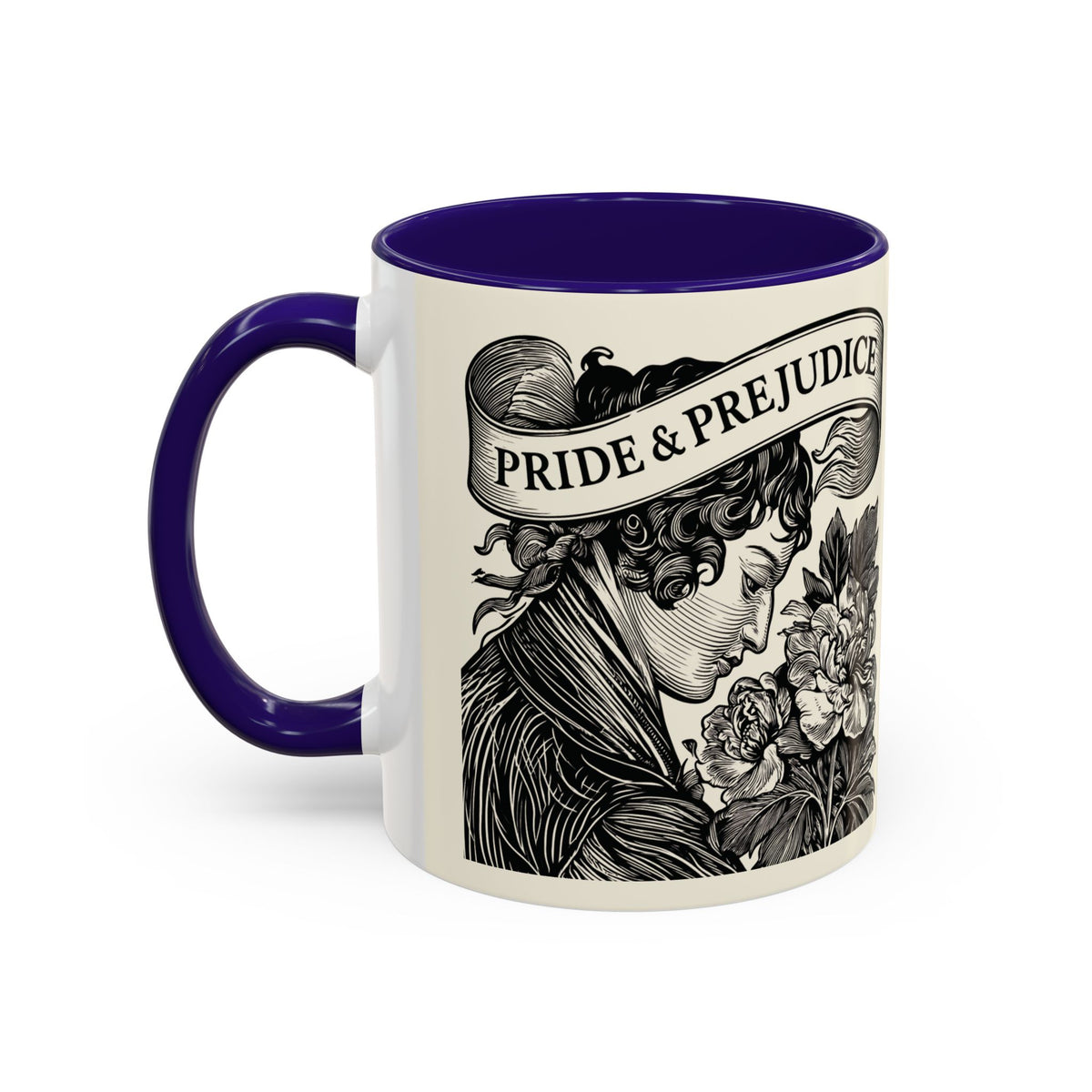 Quote from Pride & Prejudice Vintage Floral Mug — “Pride & Prejudice” Ceramic Book Lover Mug (11oz/15oz)