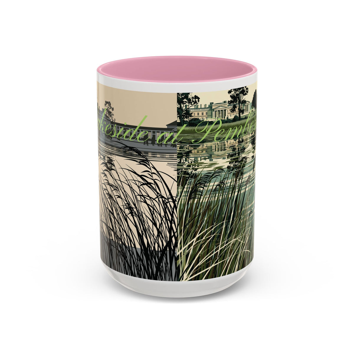 Strolling Lakeside with Mr. Darcy  —  Scenic Lakeside Vintage Gentleman Mug (11oz & 15oz)