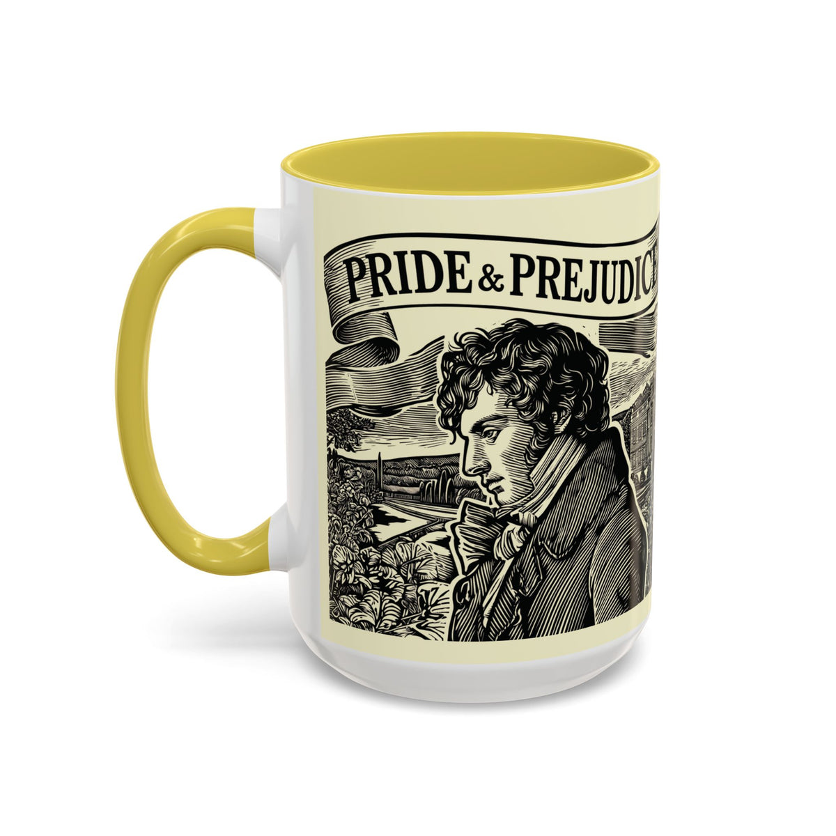 Pride and Prejudice Quote Mug — “Mr. Darcy at Pemberley” Vintage Jane Austen Coffee Cup (11oz/15oz)