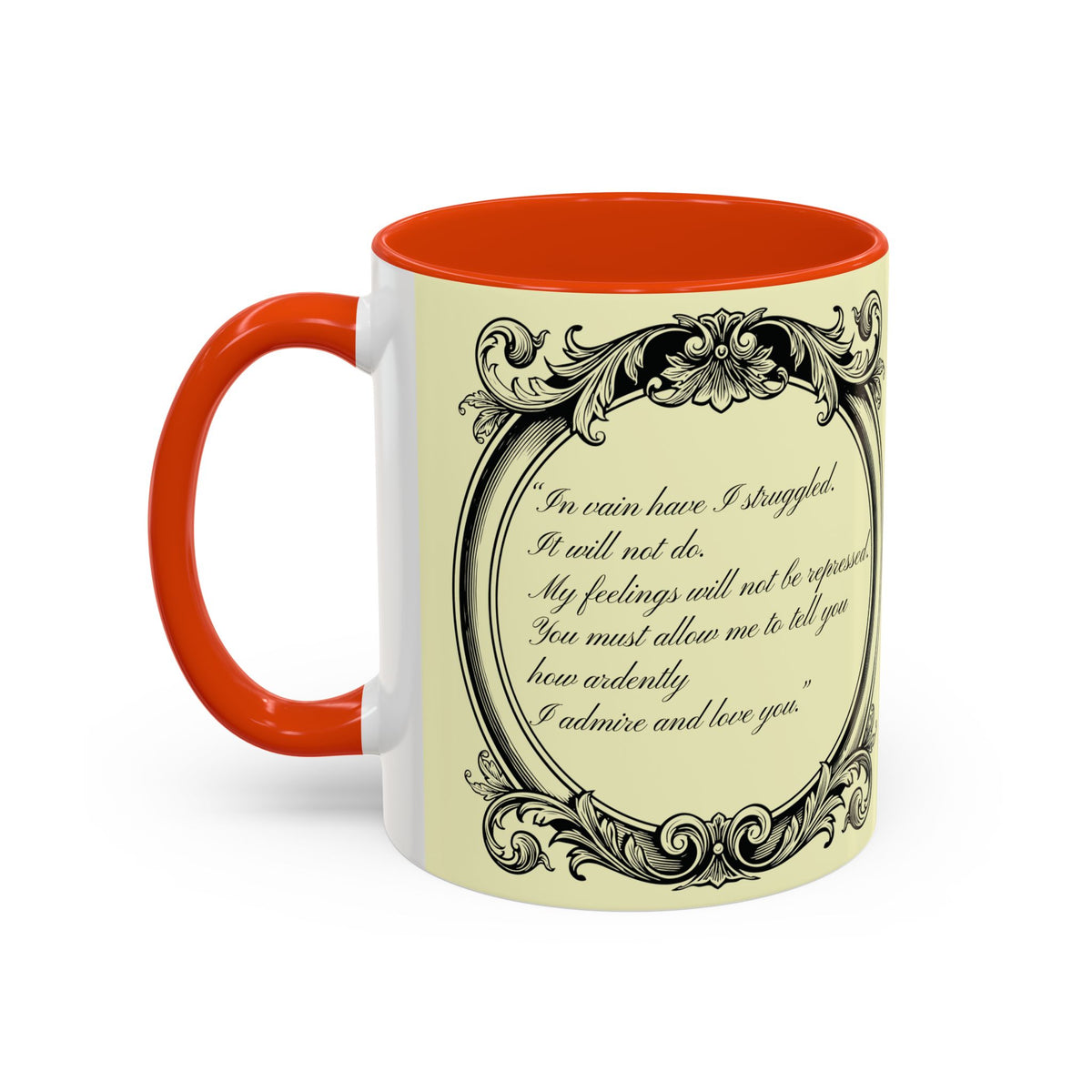 Pride & Prejudice Vintage Illustration Ceramic Mug — Mr. Darcy at Pemberley with Quote (11oz/15oz)