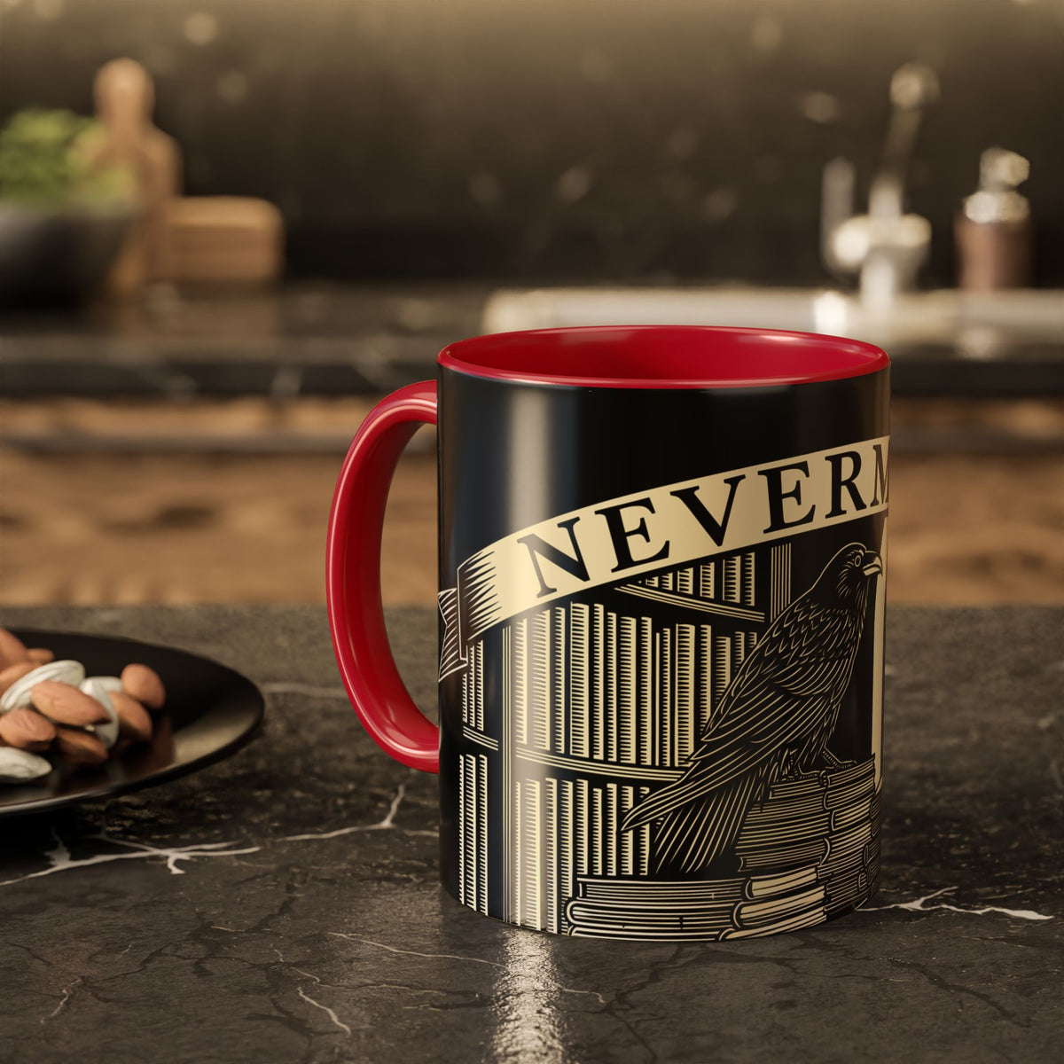 Nevermore Raven Mug | 11oz 15oz Ceramic Coffee Cup