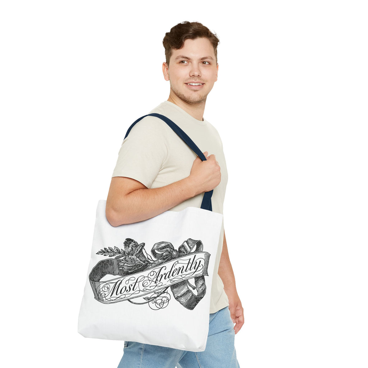Regency Ribbon Banner Tote — Most Ardently
