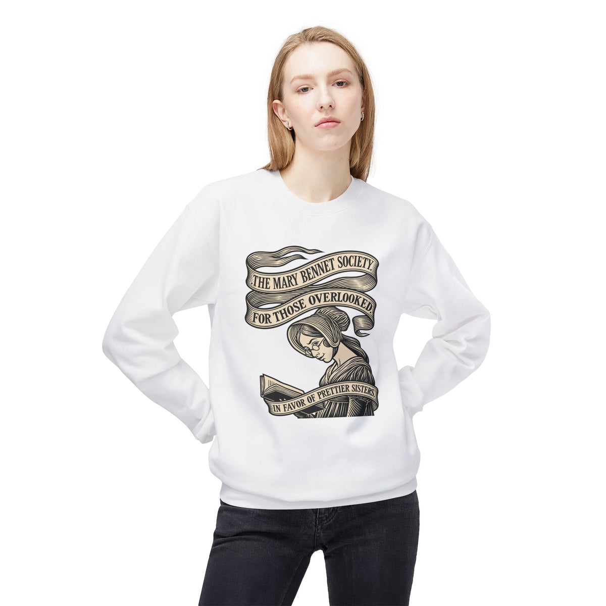 Crewneck Sweatshirt — “The Mary Bennet Society for Those Overlooked” Literary Pride Pullover