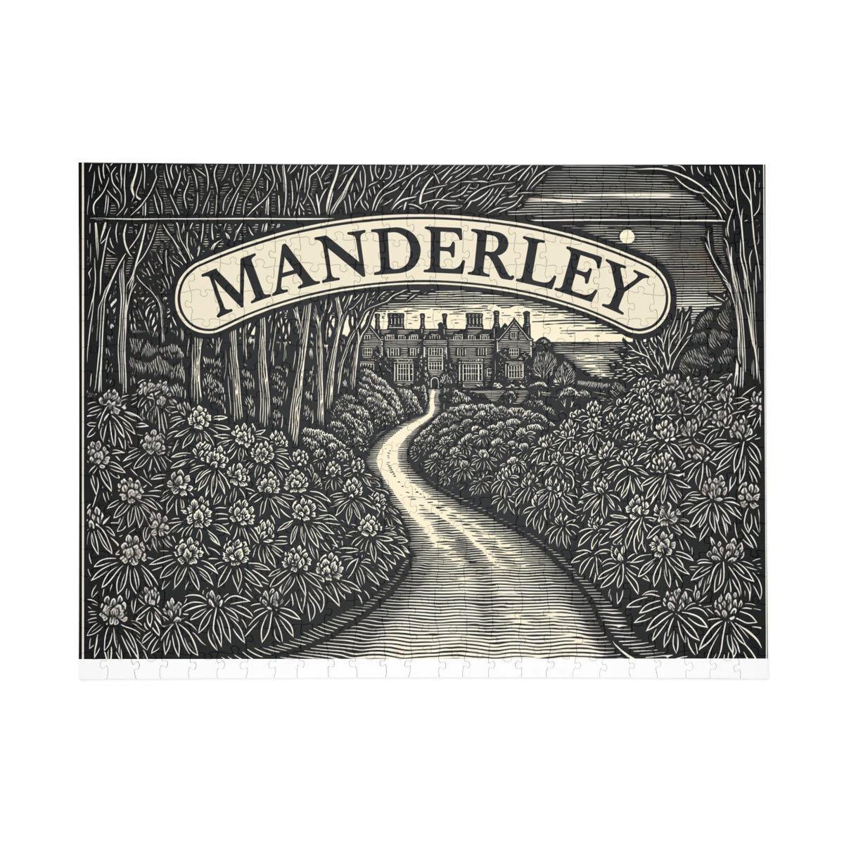 Manderley Scenic Puzzle — 'Manderley' Vintage Manor Path Jigsaw (96/252/500/1000 pcs)