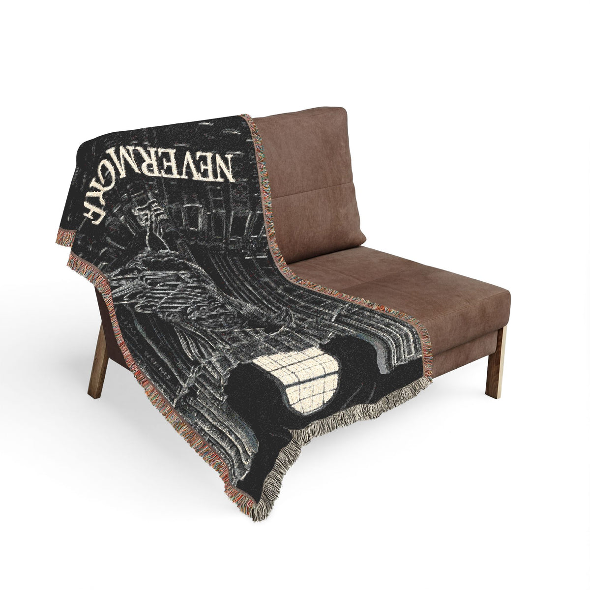 Nevermore Raven Woven Blanket | Gothic Poe Throw, Literary Decor