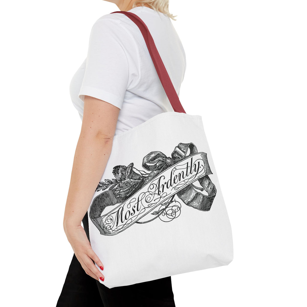 Regency Ribbon Banner Tote — Most Ardently