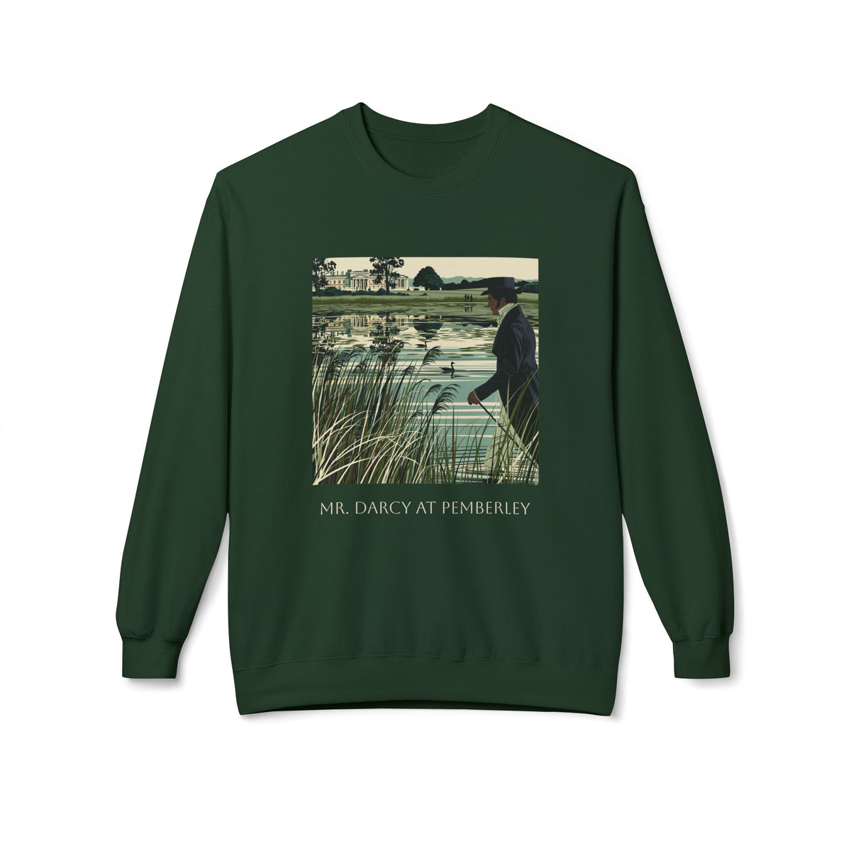 Mr. Darcy Crewneck Sweatshirt — "Mr. Darcy at Pemberley" Classic Jane Austen Sweatshirt