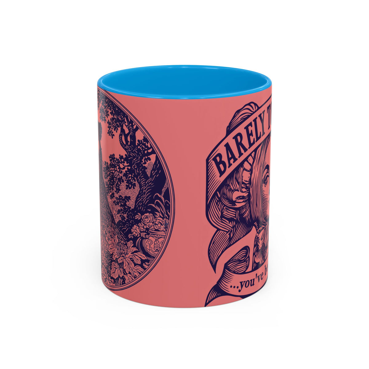 Barely Tolerable Vintage Portrait Mug — Funny Retro Coffee Cup (11oz/15oz)
