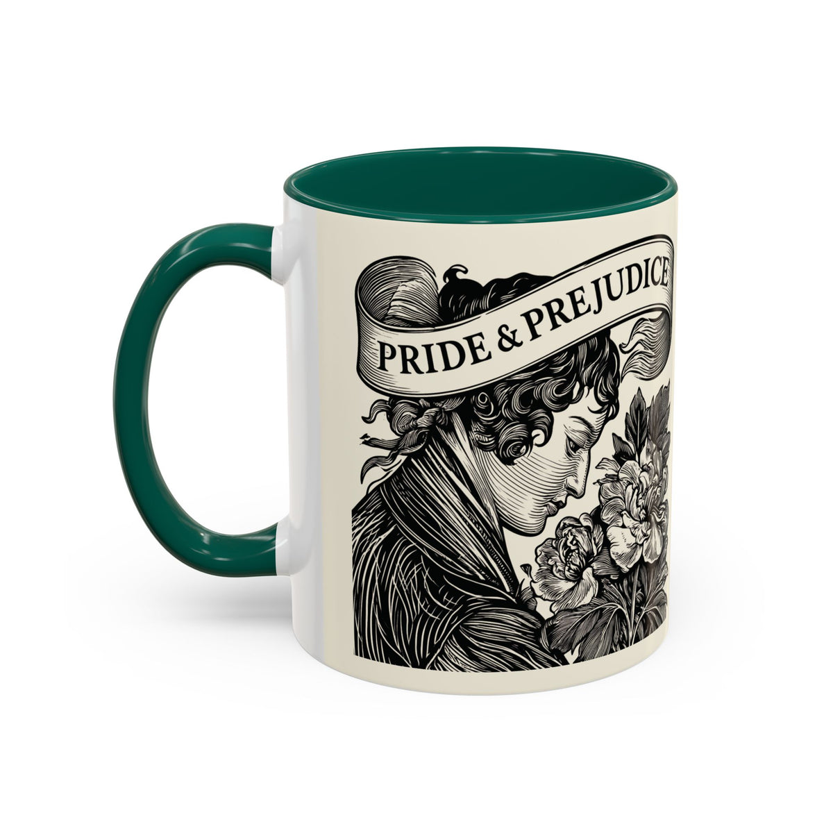 Quote from Pride & Prejudice Vintage Floral Mug — “Pride & Prejudice” Ceramic Book Lover Mug (11oz/15oz)