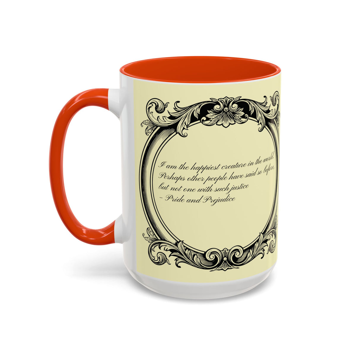 Pride & Prejudice Vintage Floral Mug — “Pride & Prejudice” Ceramic Book Lover Mug (11oz/15oz)