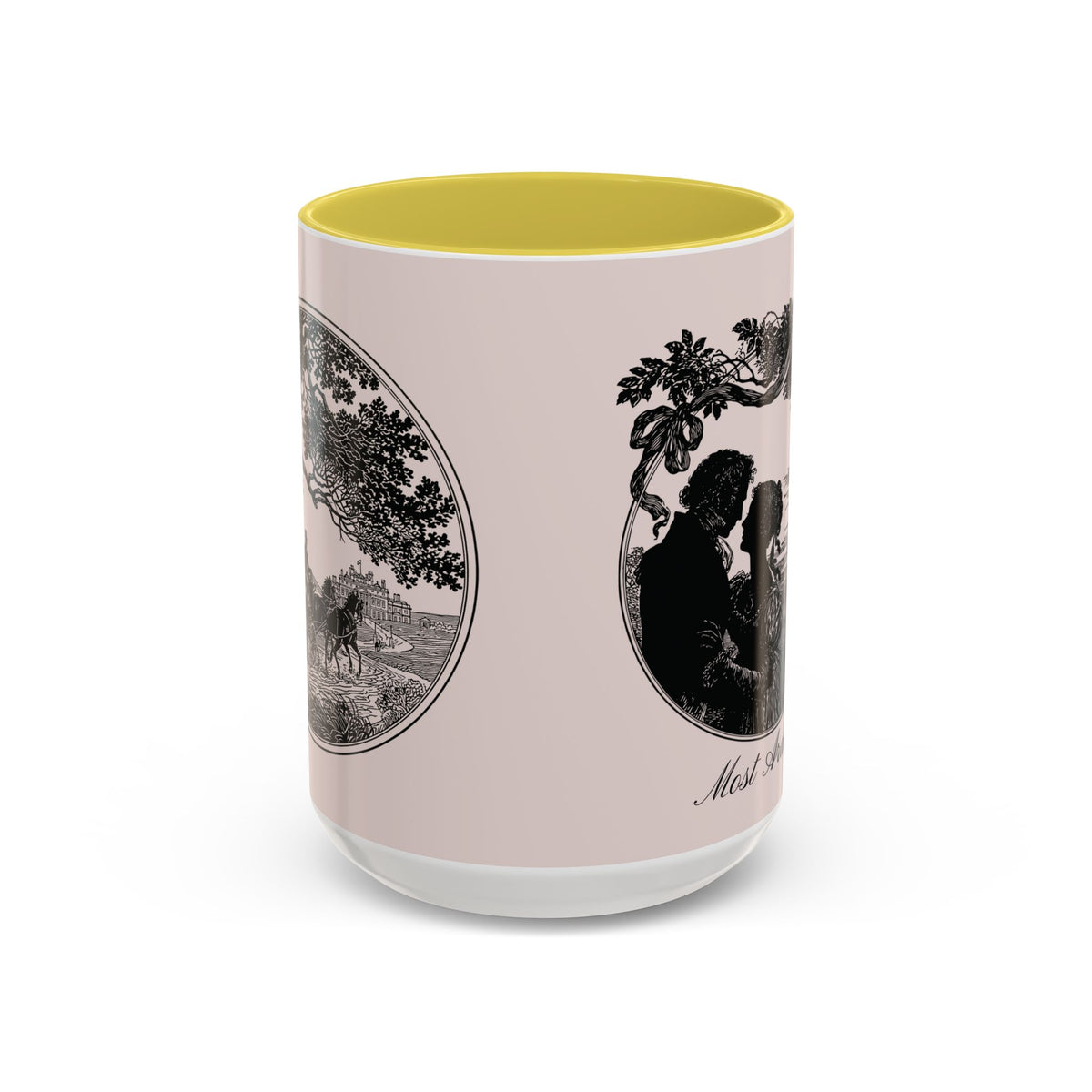 Romantic Vintage Silhouette Mug — "Most Ardently" Tea Coffee Cup (11oz/15oz)