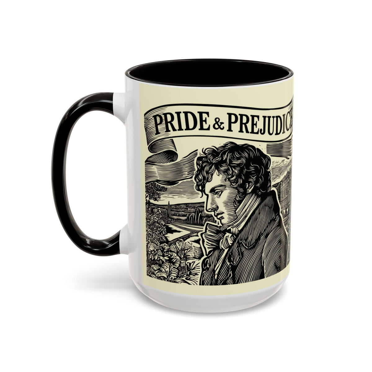 Pride and Prejudice Quote Mug — “Mr. Darcy at Pemberley” Vintage Jane Austen Coffee Cup (11oz/15oz)