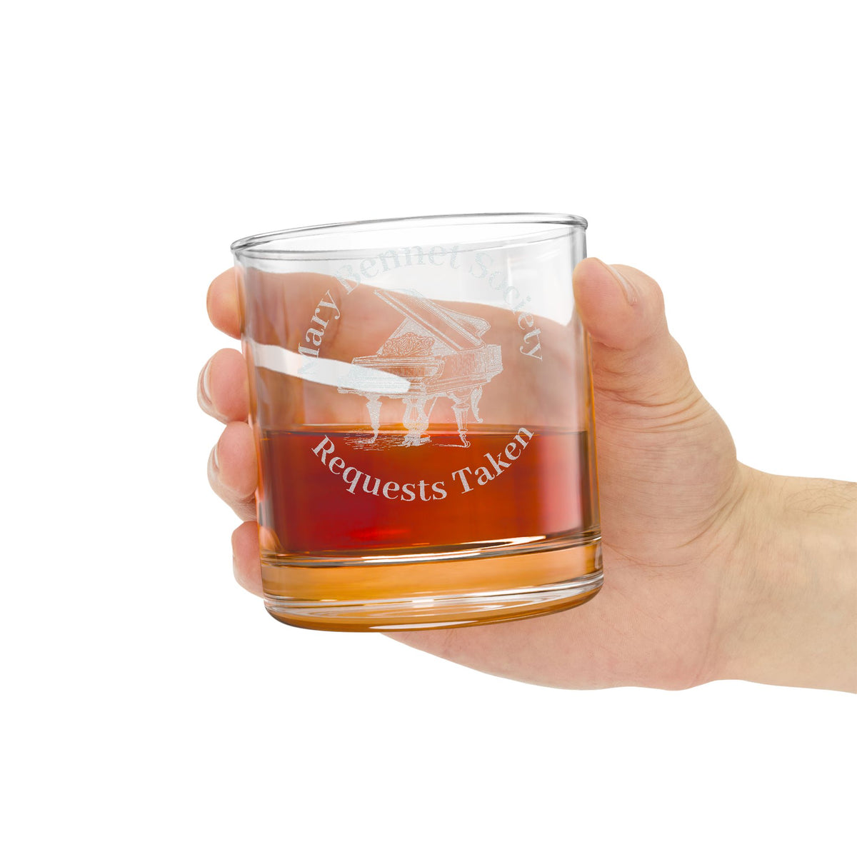 Mary Bennet's Recital — Pianoforte Engraved 10.5oz Whiskey Glass