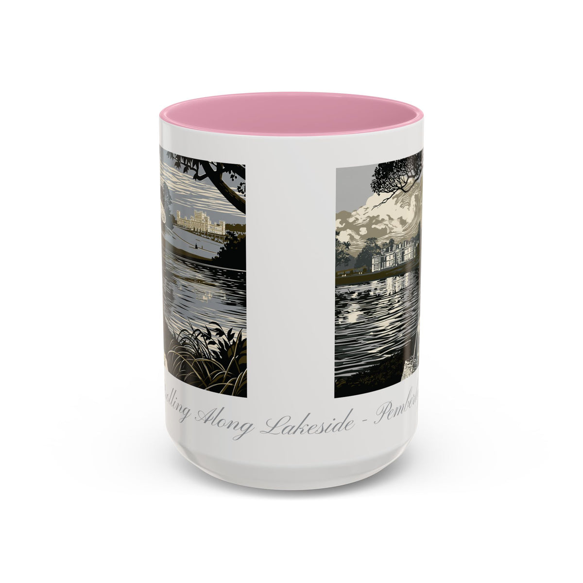 'Strolling Pemberley' Ceramic Coffee Cup — Vintage Regency Silhouette Mug