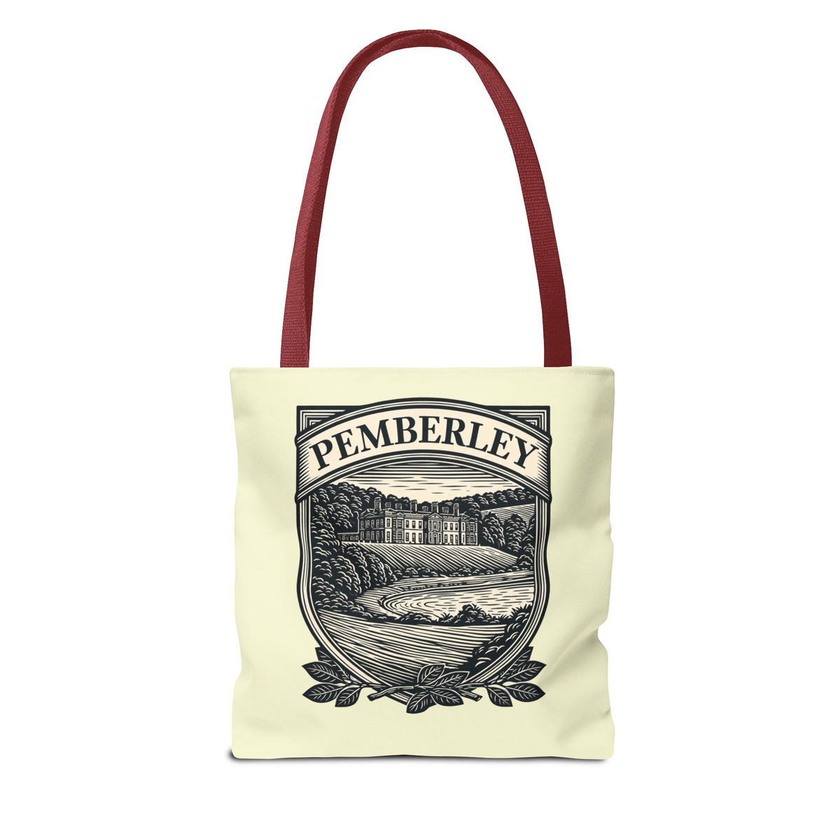 Pemberley Crest Tote Bag — Regency Manor Vintage Shield Canvas Tote