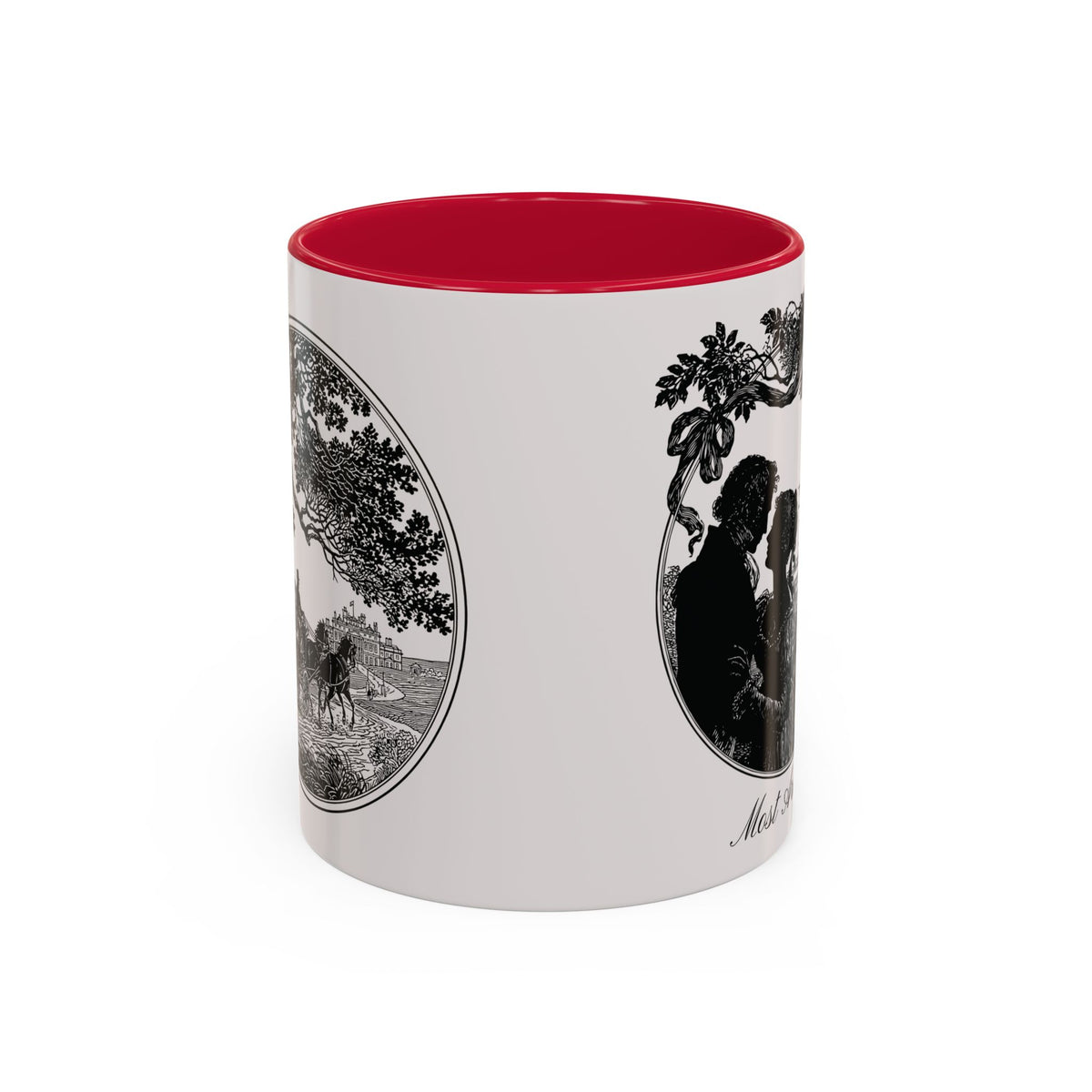 Romantic Vintage Silhouette Mug — "Most Ardently" Tea Coffee Cup (11oz/15oz)