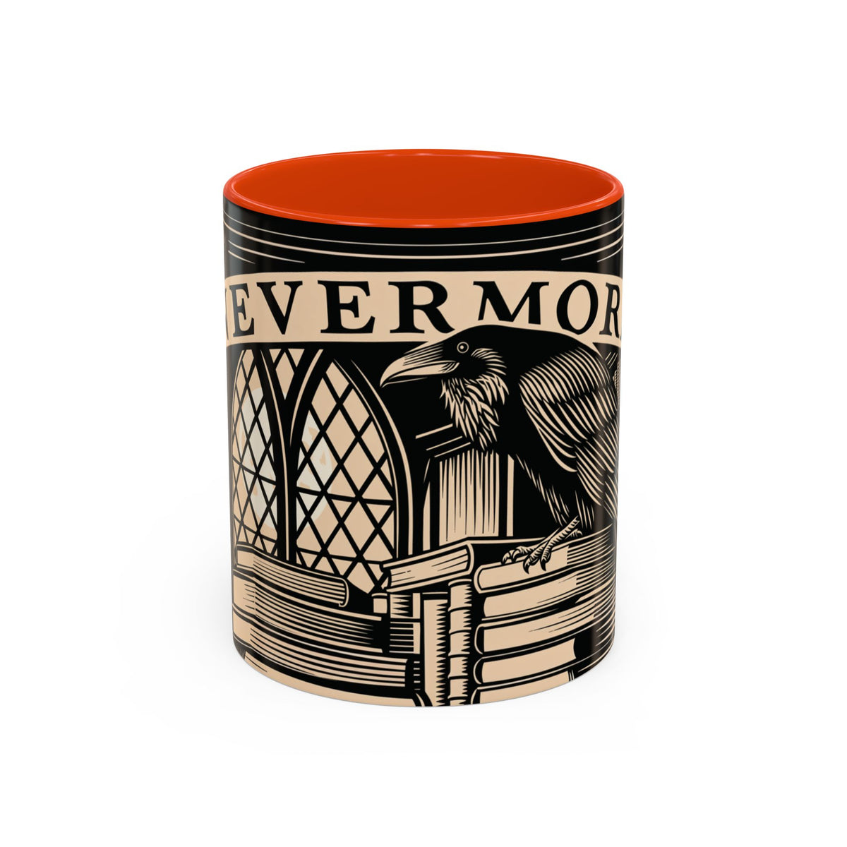 x Nevermore Raven woodcut illustration Mug | Edgar Allan Poe inspired