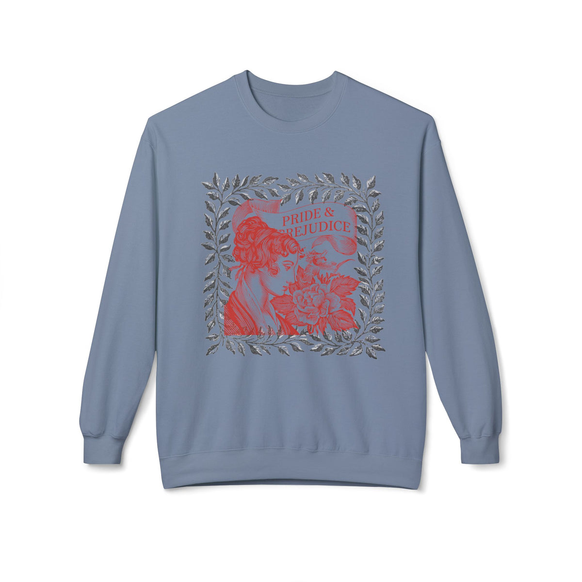 Pride & Prejudice Illustration Sweatshirt — Jane Austen Booklover Crewneck (Derbyshire Coordinates)