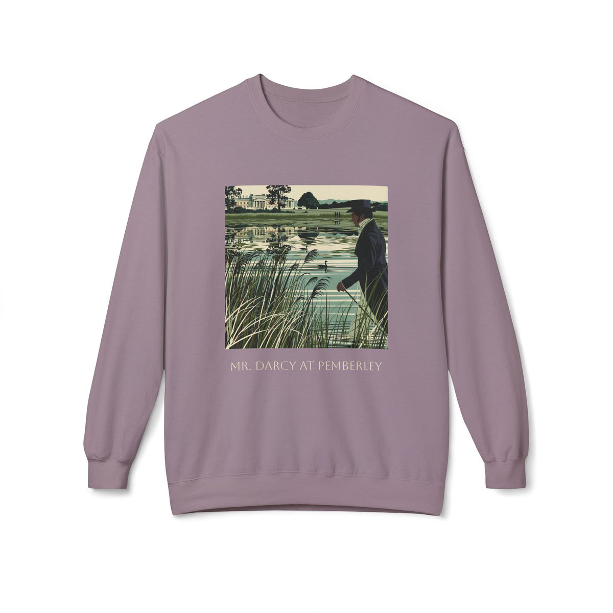 Mr. Darcy Crewneck Sweatshirt — "Mr. Darcy at Pemberley" Classic Jane Austen Sweatshirt