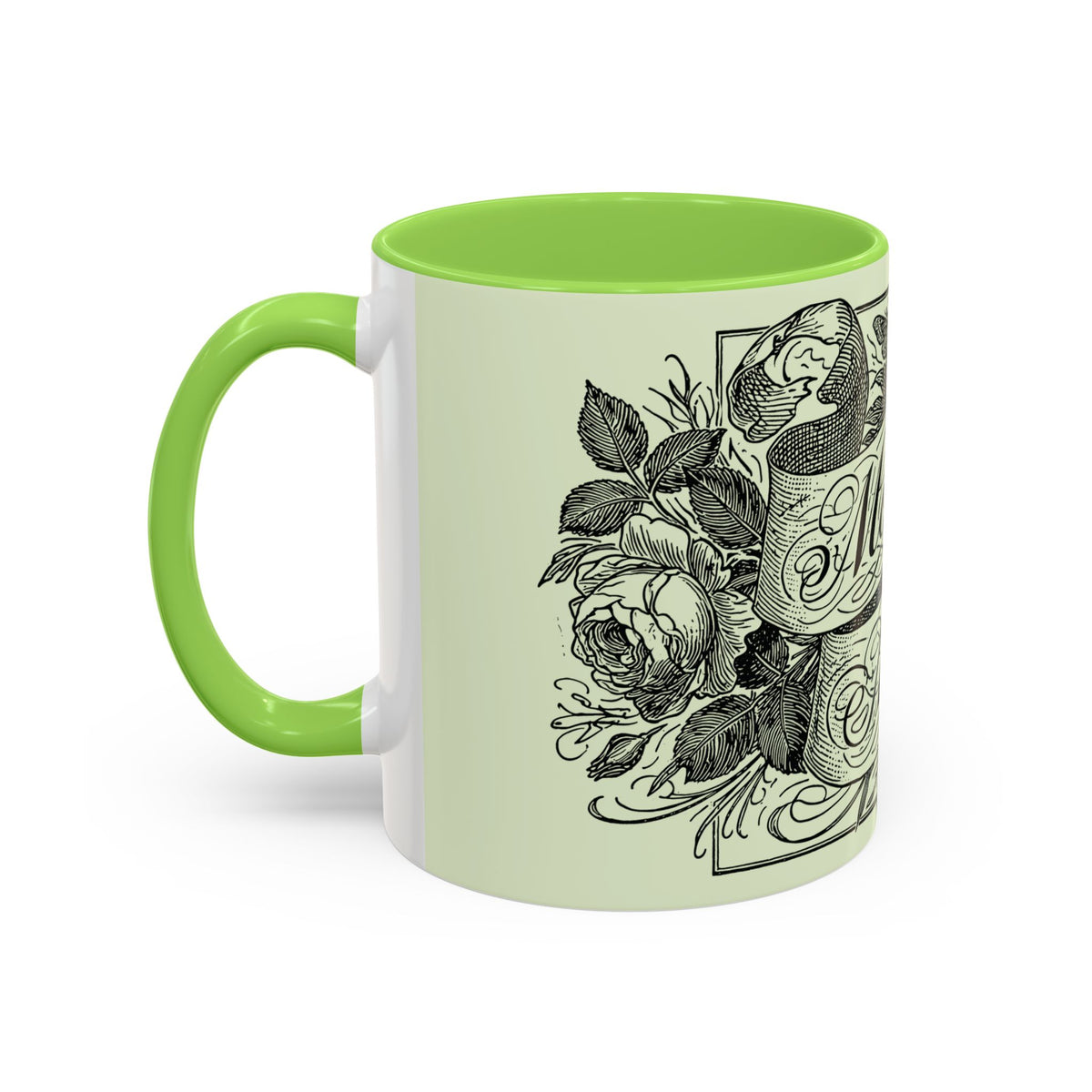 Most Ardently script banner floral Mug | Pink 11 or 15 oz.