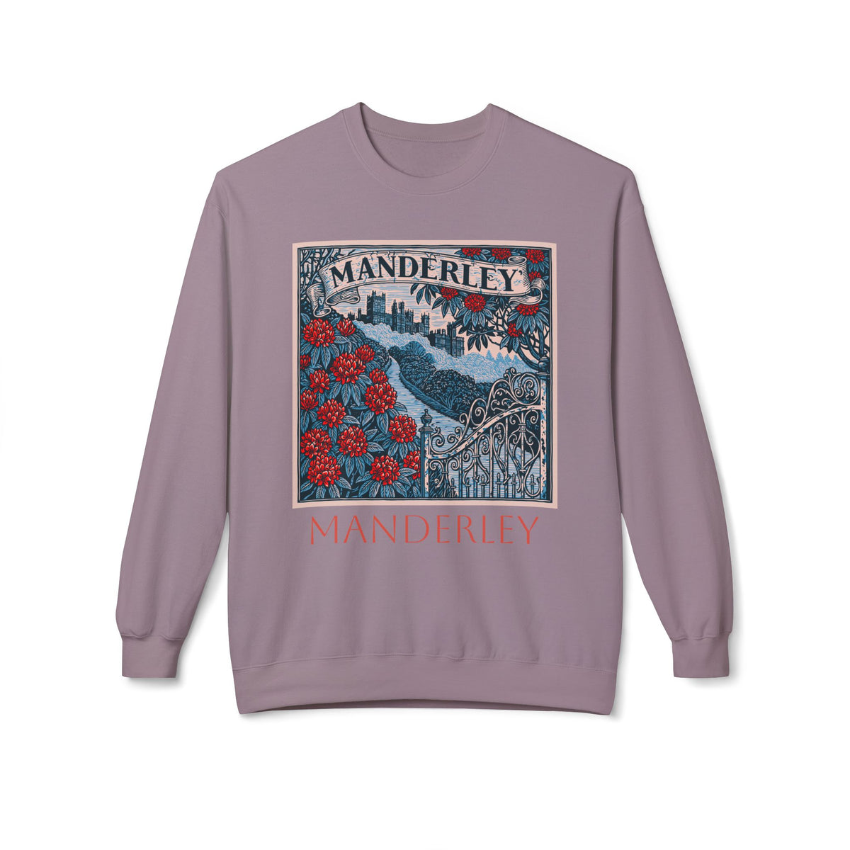 Manderley Vintage Graphic Sweatshirt — Gothic Rose Estate Crewneck