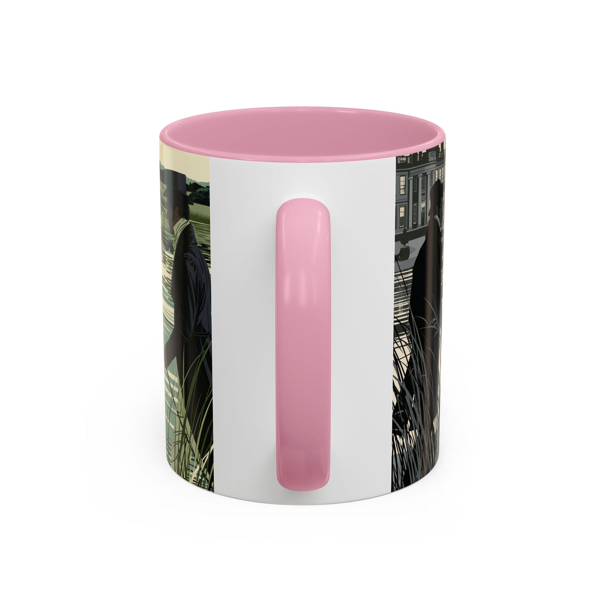 Strolling Lakeside with Mr. Darcy  —  Scenic Lakeside Vintage Gentleman Mug (11oz & 15oz)