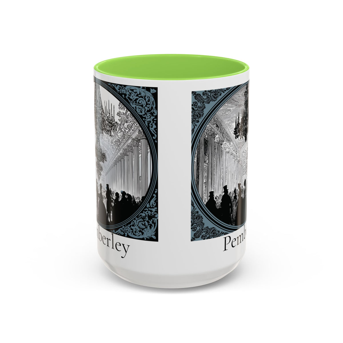 Pemberley Ballroom Illustration Mug | Color Accent Ceramic Mug