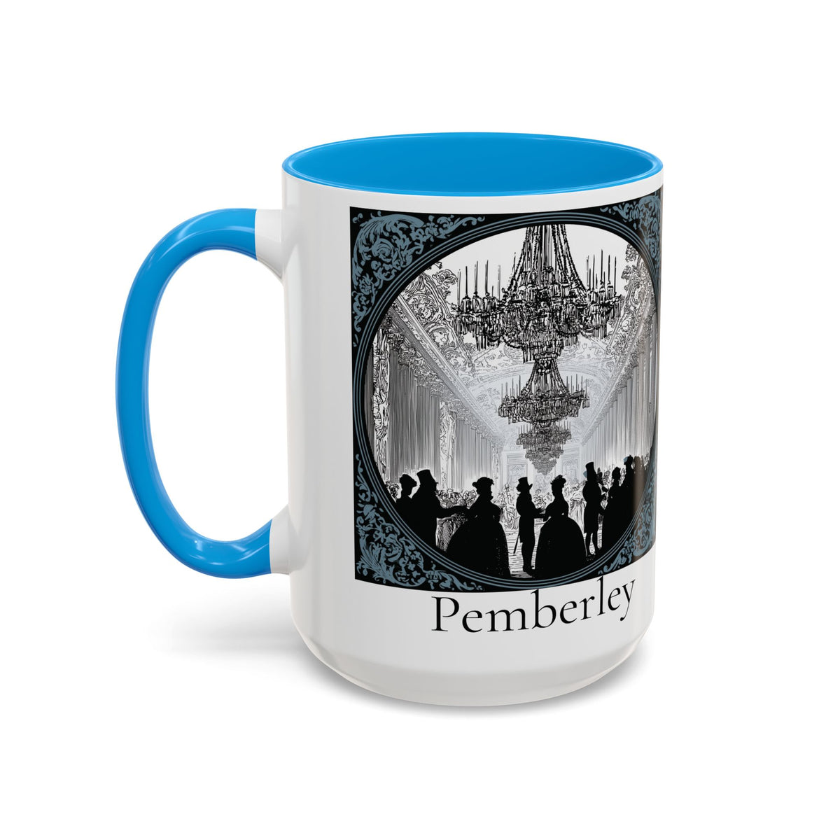 Pemberley Ballroom Illustration Mug | Color Accent Ceramic Mug