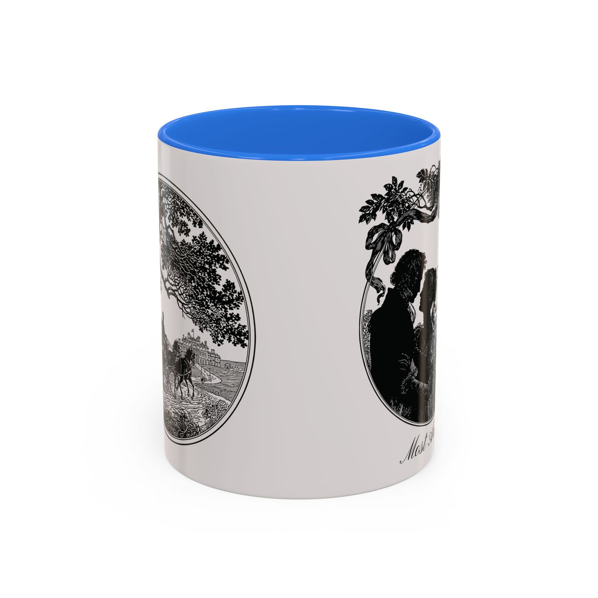 Romantic Vintage Silhouette Mug — "Most Ardently" Tea Coffee Cup (11oz/15oz)