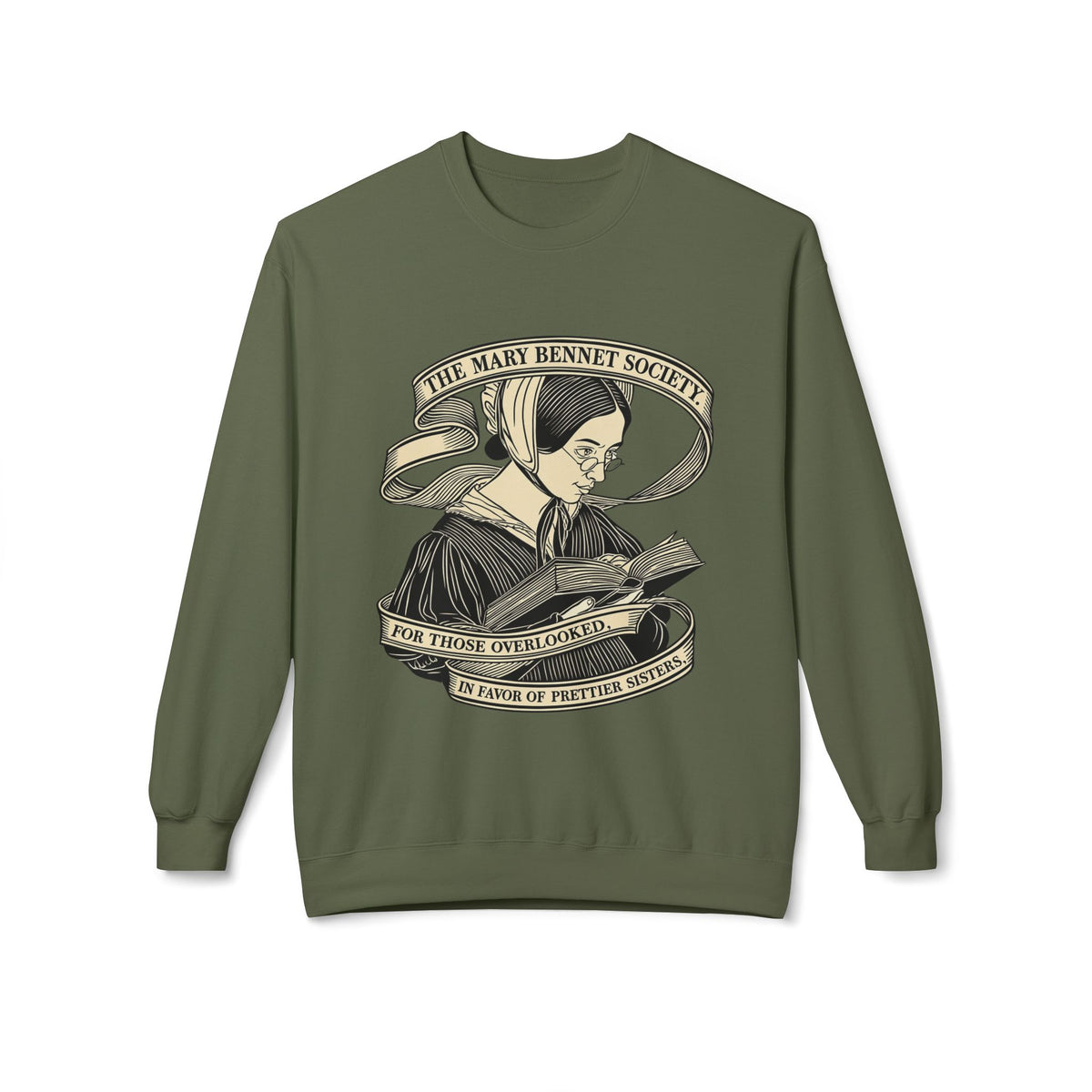 The Mary Bennet Society Literary Crewneck Sweatshirt — Vintage Booklover Reading Crew
