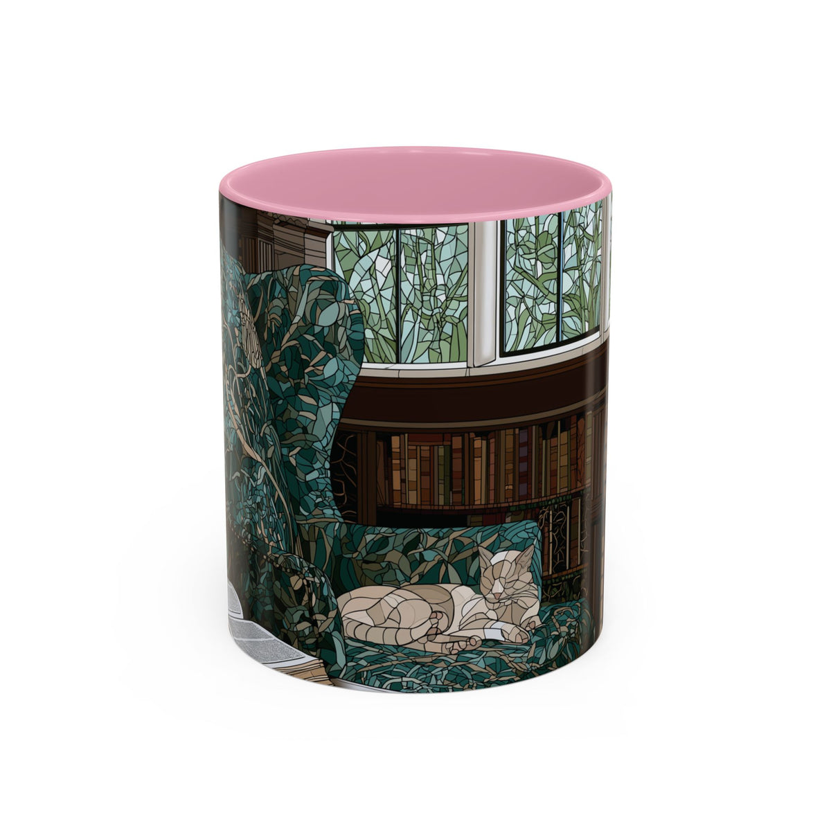 Cozy Reading Nook Cat Mug | Ceramic Coffee Cup 11oz 15oz