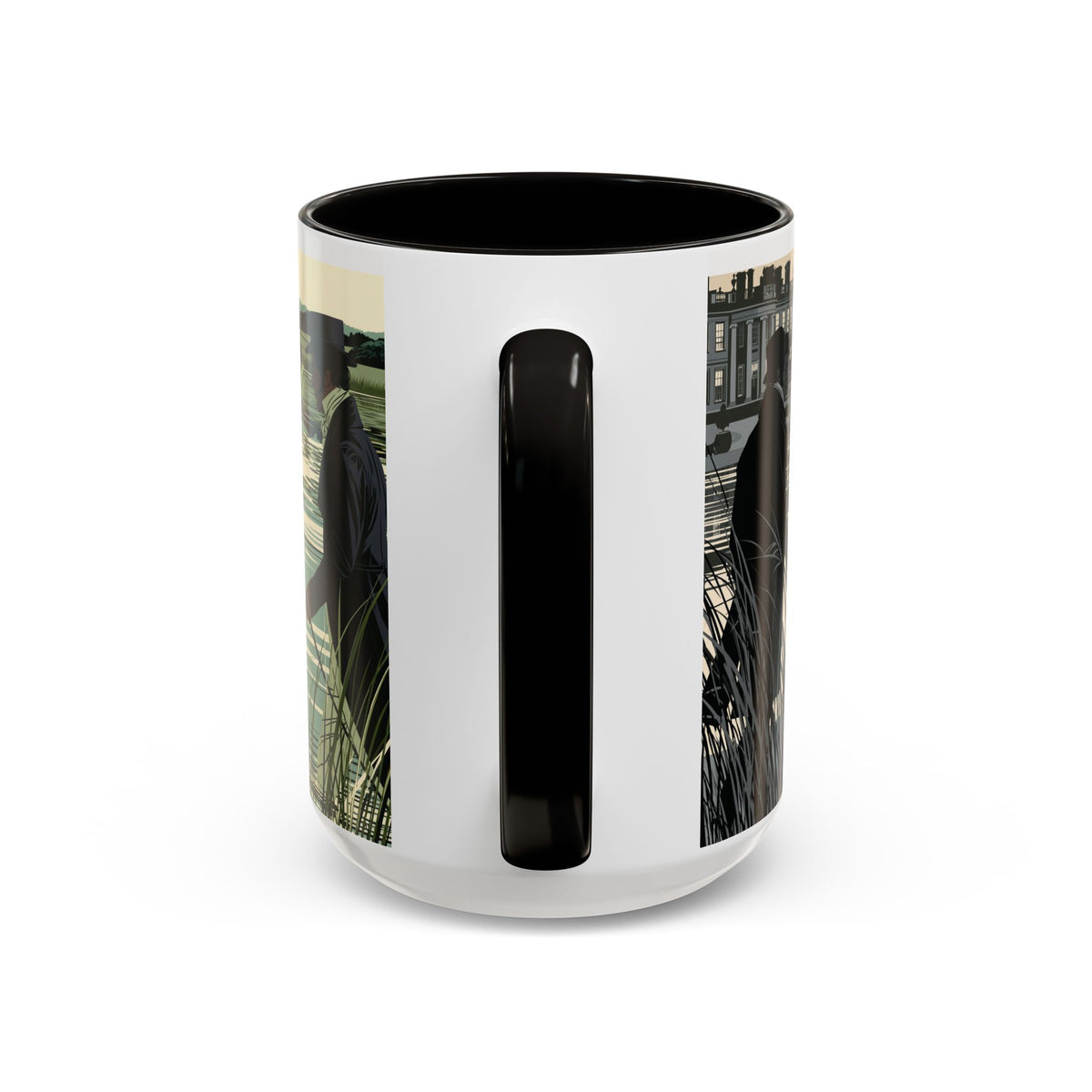 Strolling Lakeside with Mr. Darcy  —  Scenic Lakeside Vintage Gentleman Mug (11oz & 15oz)