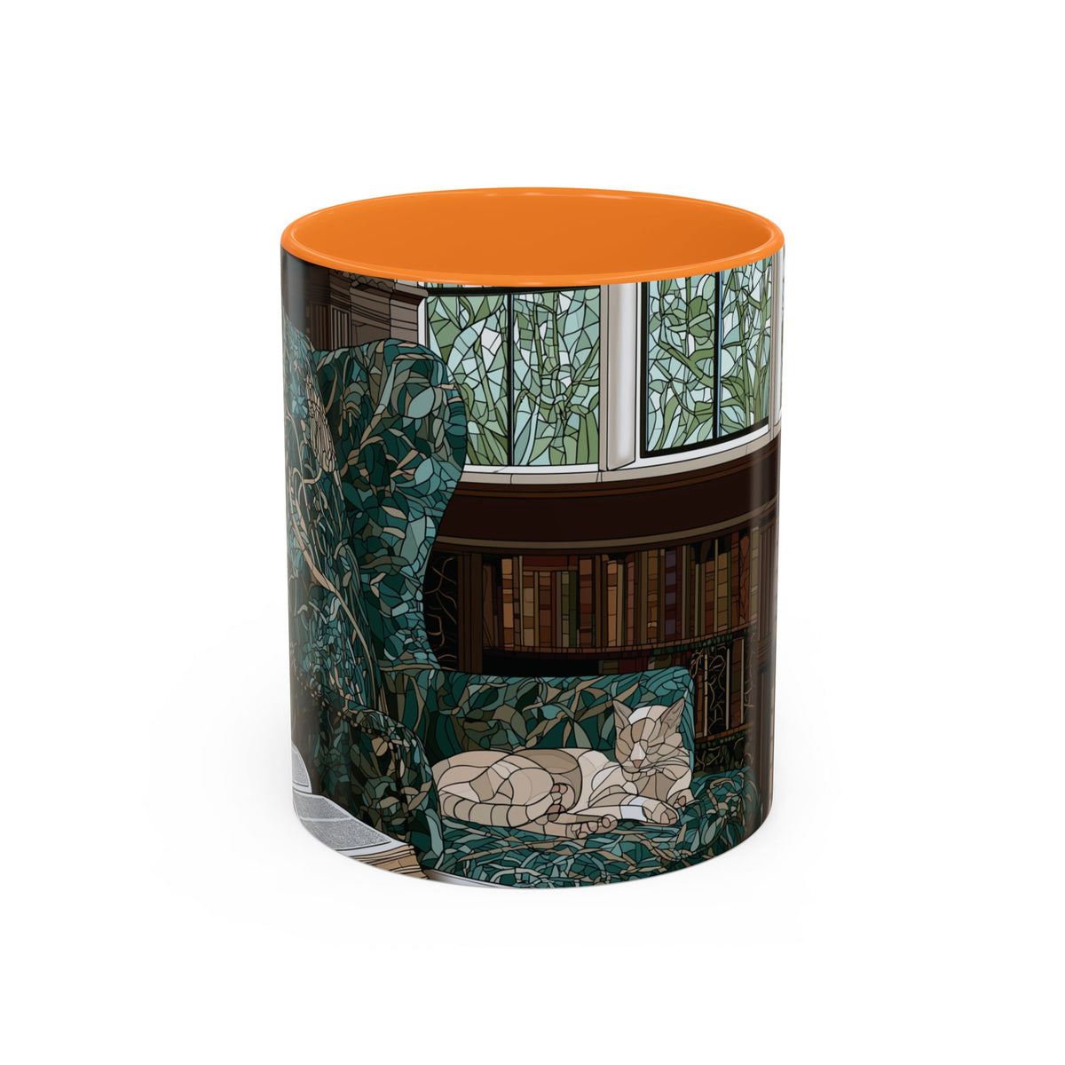 Cozy Reading Nook Cat Mug | Ceramic Coffee Cup 11oz 15oz
