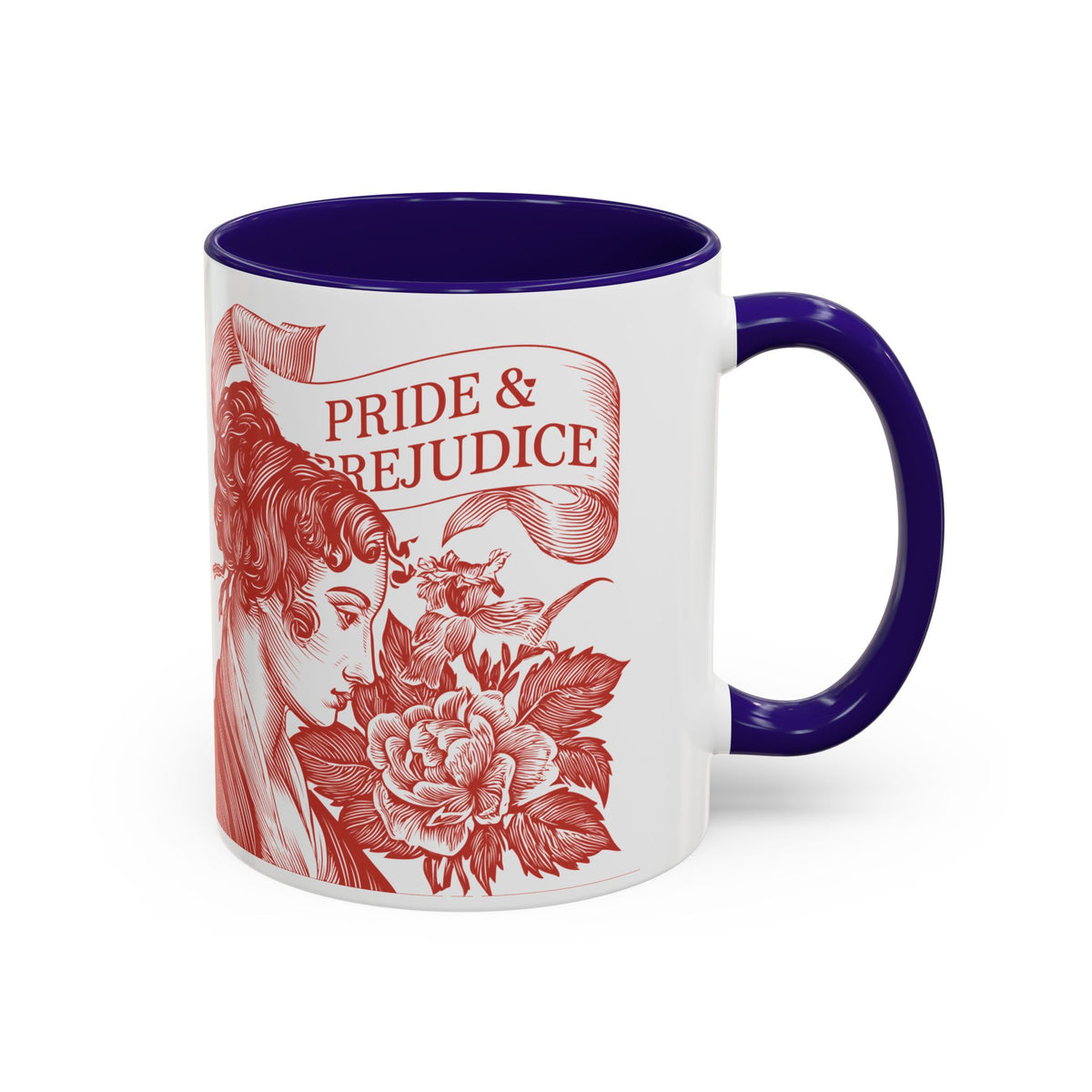 "...follies and nonsense" Elizabeth Bennet Quote  —  Pride & Prejudice Floral Mug (11oz/15oz)
