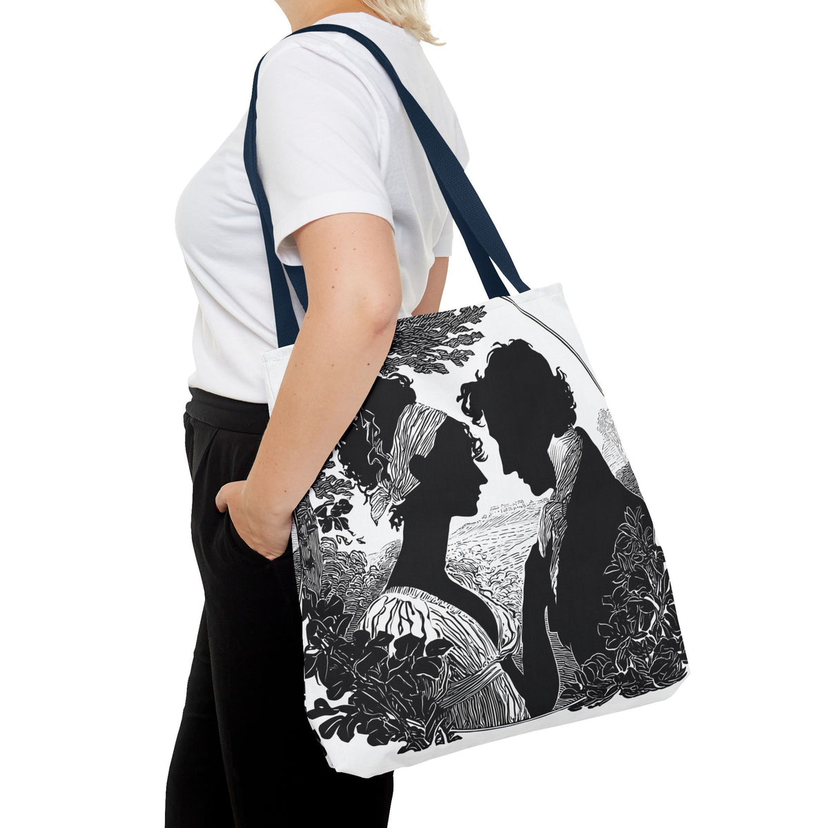 Silhouette Romance Tote Bag — Vintage Regency Couple