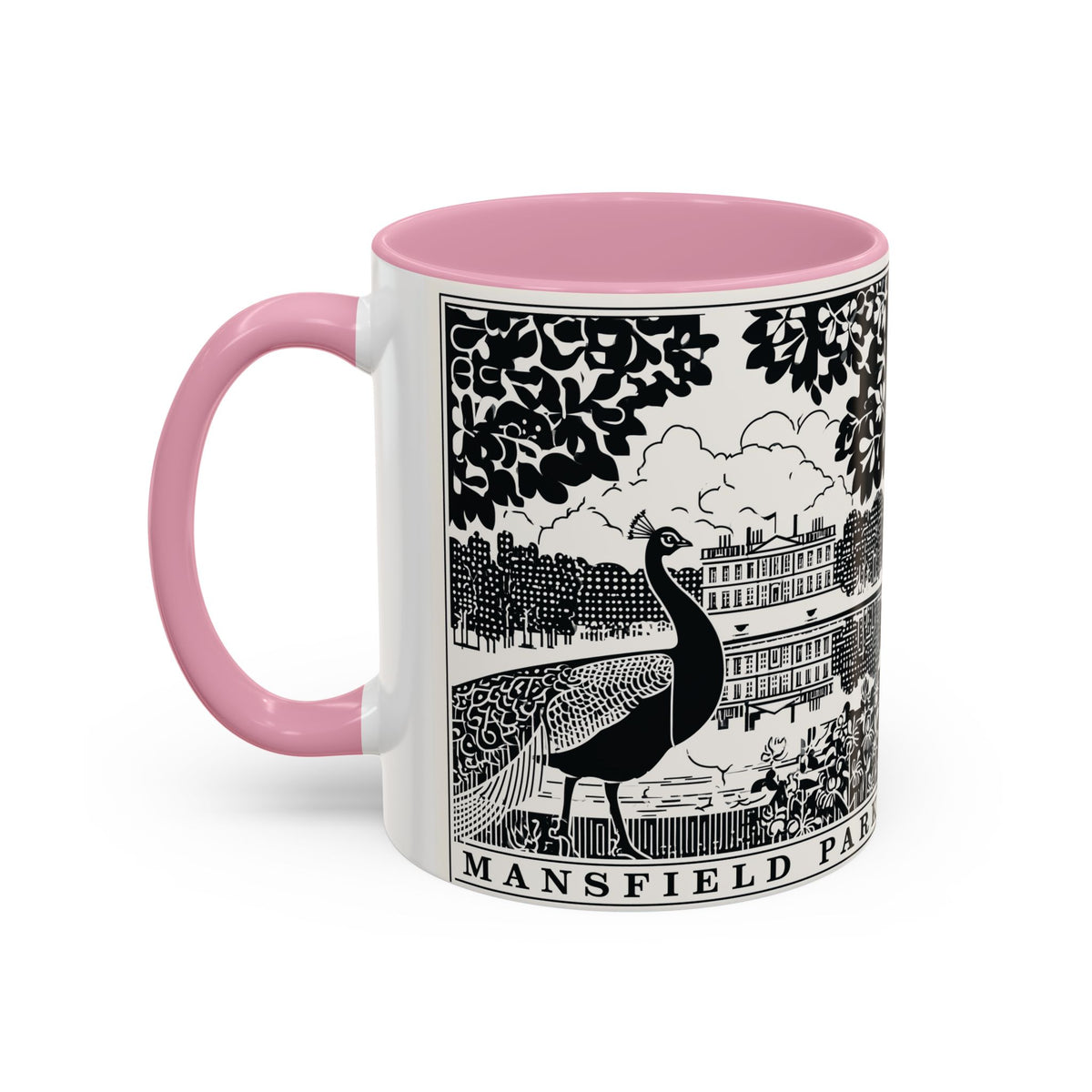Mansfield Park Peacock Illustration Mug | Vintage Etching Wraparound