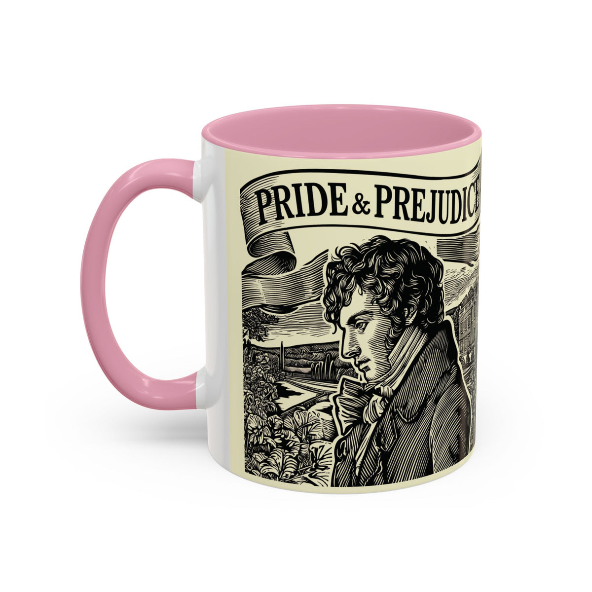 Pride and Prejudice Quote Mug — “Mr. Darcy at Pemberley” Vintage Jane Austen Coffee Cup (11oz/15oz)