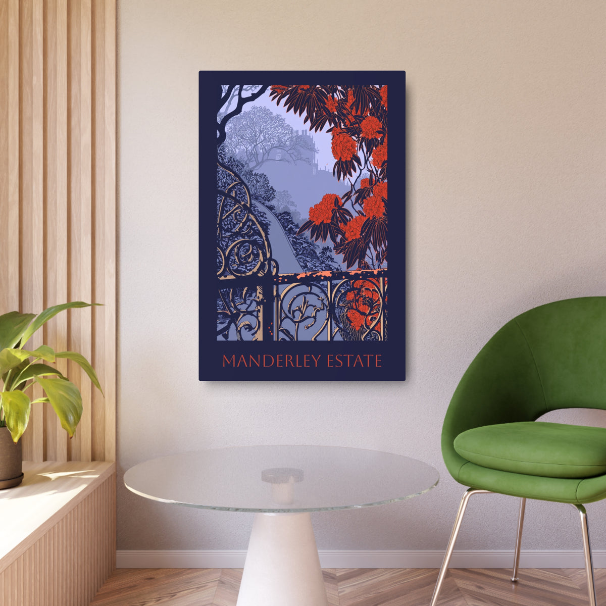 Daphne du Maurier - Metal Art Print — "Road to Manderley" Illustrated Garden Pathway Wall Plaque