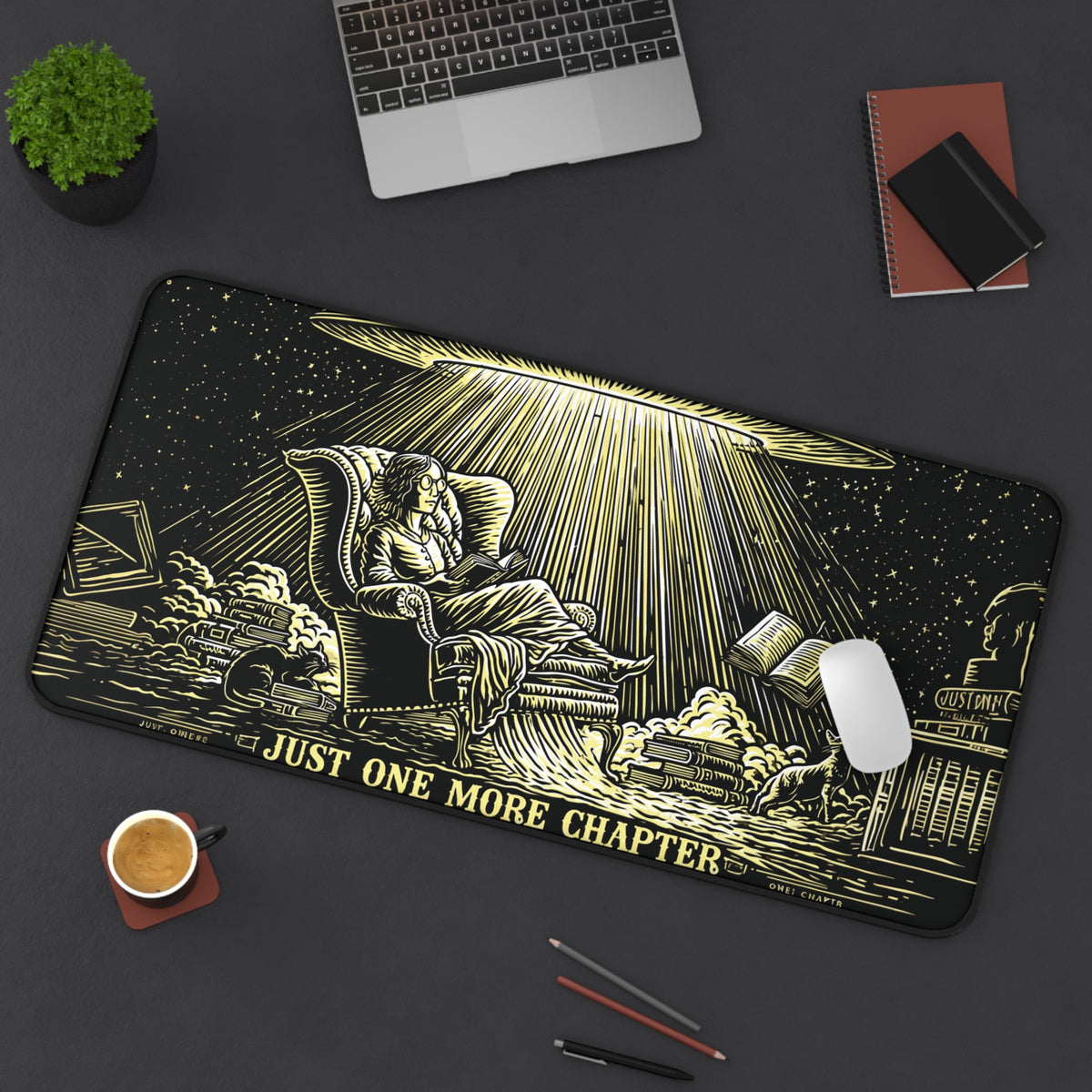 Alien Abduction Reader Desk Mat | "Just One More Chapter" Book Lover