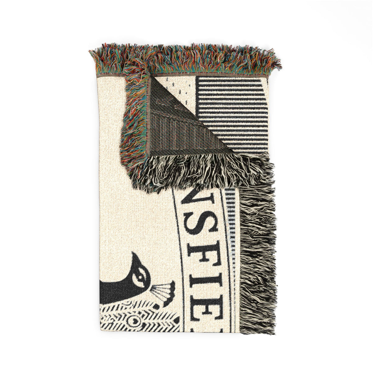 Mansfield ParkPeacock Illustration Woven Blanket | Mansfield Park Literary Tapestry Throw